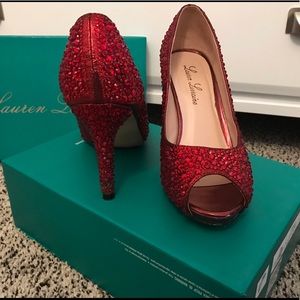 Red Rhinestone Heels